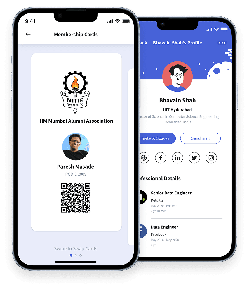 Alumni mobile app on Android and iOS