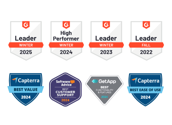 G2 and Capterra recognition banners